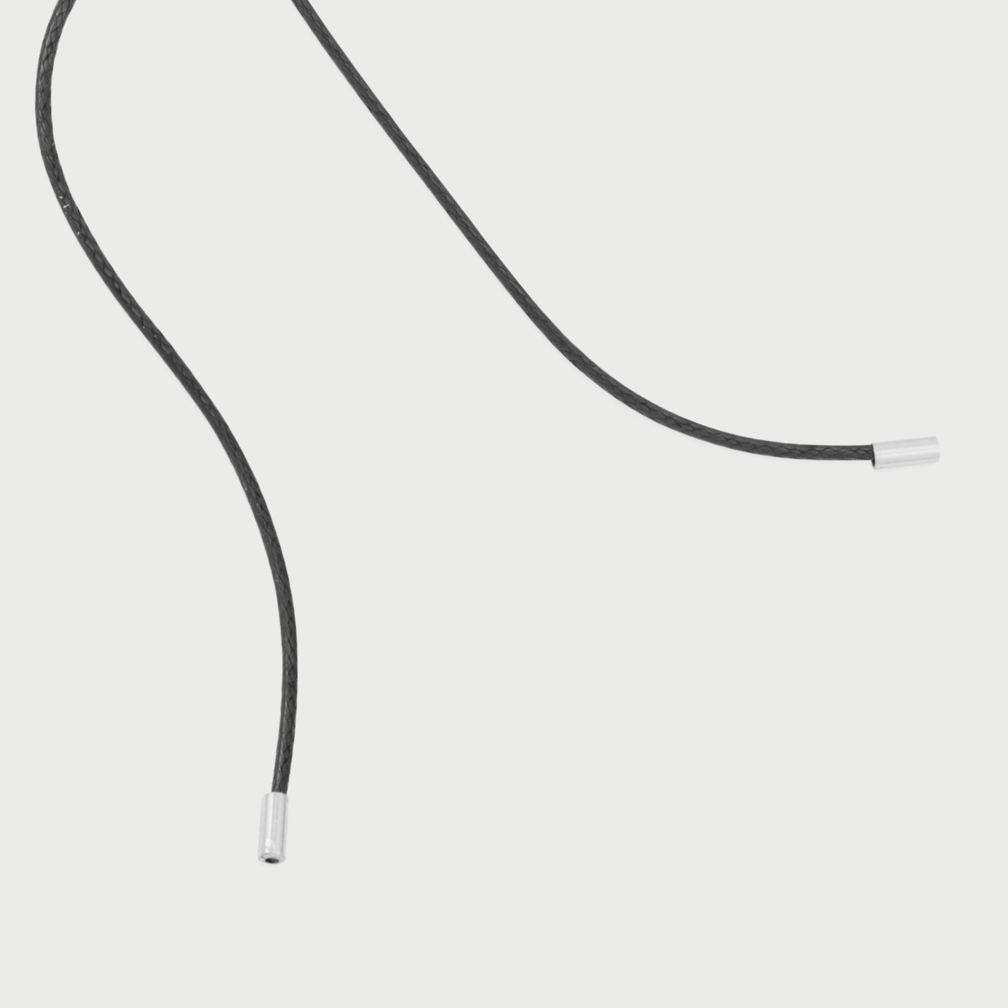 Mini Initial S Cord String Necklace in Silver